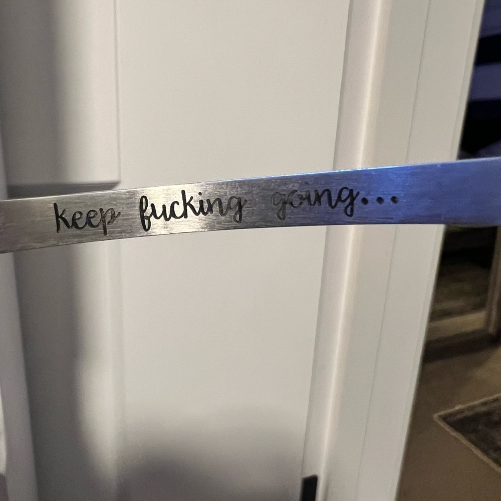 Silver Inspirational Cuff Bracelet - Picture 3 of 3